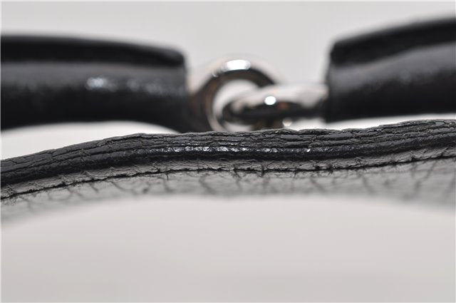 Authentic GUCCI Vintage Shoulder Hand Bag GG Canvas Leather 115867 Black 0567E