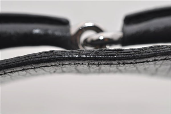 Authentic GUCCI Vintage Shoulder Hand Bag GG Canvas Leather 115867 Black 0567E