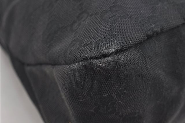 Authentic GUCCI Vintage Shoulder Hand Bag GG Canvas Leather 115867 Black 0567E