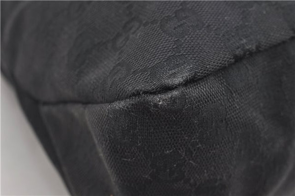 Authentic GUCCI Vintage Shoulder Hand Bag GG Canvas Leather 115867 Black 0567E