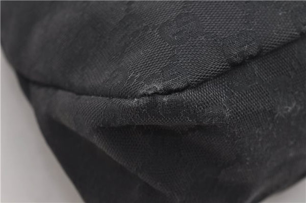 Authentic GUCCI Vintage Shoulder Hand Bag GG Canvas Leather 115867 Black 0567E