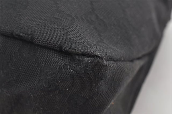 Authentic GUCCI Vintage Shoulder Hand Bag GG Canvas Leather 115867 Black 0567E