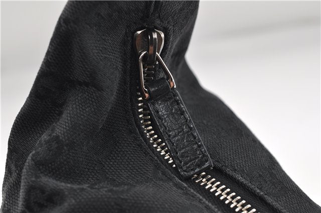 Authentic GUCCI Vintage Shoulder Hand Bag GG Canvas Leather 115867 Black 0567E