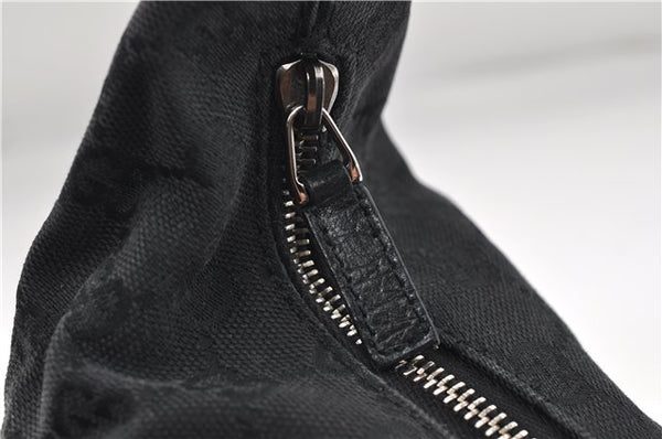 Authentic GUCCI Vintage Shoulder Hand Bag GG Canvas Leather 115867 Black 0567E