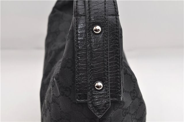 Authentic GUCCI Vintage Shoulder Hand Bag GG Canvas Leather 115867 Black 0567E