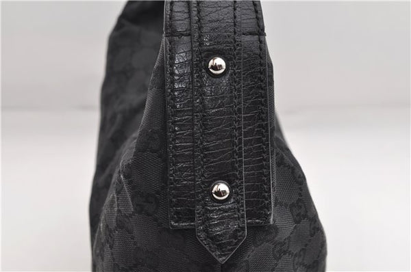 Authentic GUCCI Vintage Shoulder Hand Bag GG Canvas Leather 115867 Black 0567E