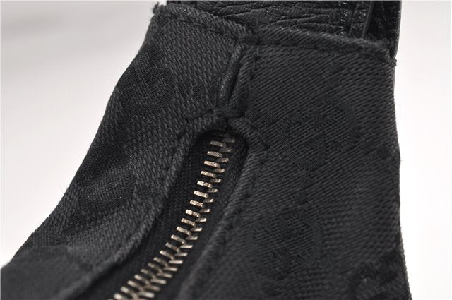 Authentic GUCCI Vintage Shoulder Hand Bag GG Canvas Leather 115867 Black 0567E