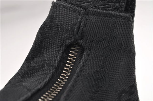 Authentic GUCCI Vintage Shoulder Hand Bag GG Canvas Leather 115867 Black 0567E