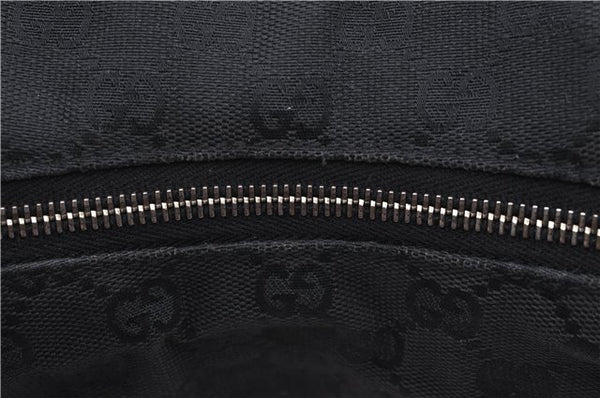 Authentic GUCCI Vintage Shoulder Hand Bag GG Canvas Leather 115867 Black 0567E