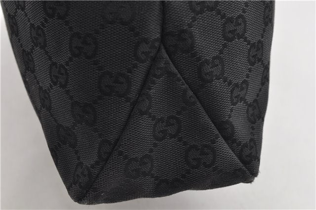Authentic GUCCI Vintage Shoulder Hand Bag GG Canvas Leather 115867 Black 0567E