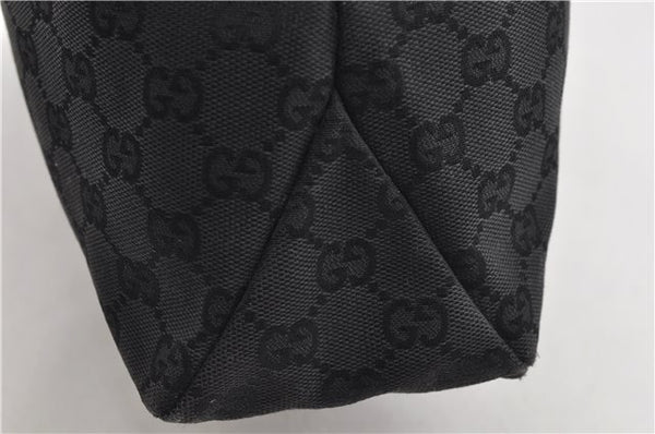 Authentic GUCCI Vintage Shoulder Hand Bag GG Canvas Leather 115867 Black 0567E