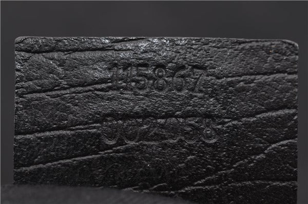 Authentic GUCCI Vintage Shoulder Hand Bag GG Canvas Leather 115867 Black 0567E