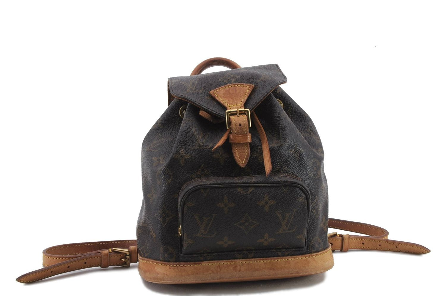 Authentic Louis Vuitton Monogram Montsouris PM Backpack M51137 LV 0570D