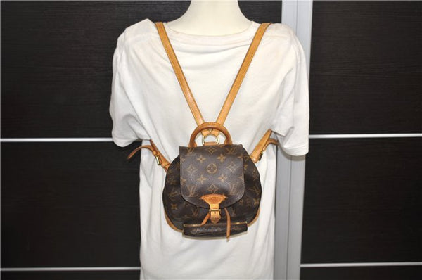 Authentic Louis Vuitton Monogram Montsouris PM Backpack M51137 LV 0570D