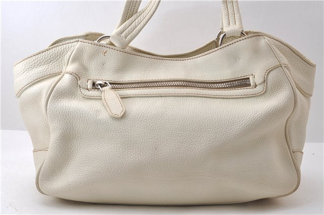 Authentic PRADA VIT DAINO Leather Shoulder Hand Bag B3601 Ivory 0574D