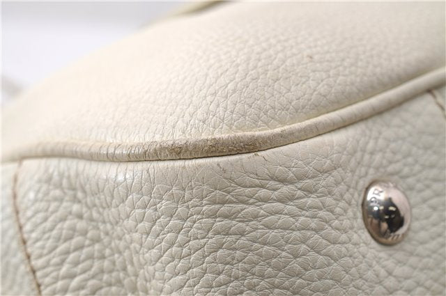 Authentic PRADA VIT DAINO Leather Shoulder Hand Bag B3601 Ivory 0574D