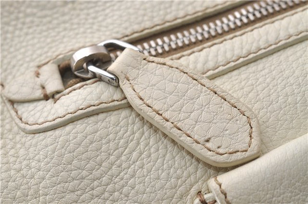 Authentic PRADA VIT DAINO Leather Shoulder Hand Bag B3601 Ivory 0574D