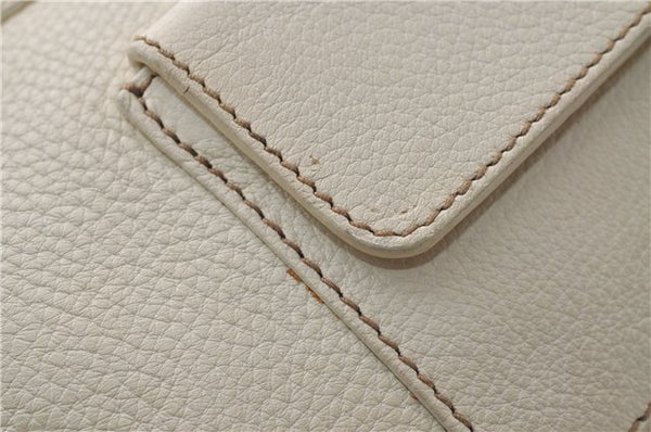 Authentic PRADA VIT DAINO Leather Shoulder Hand Bag B3601 Ivory 0574D