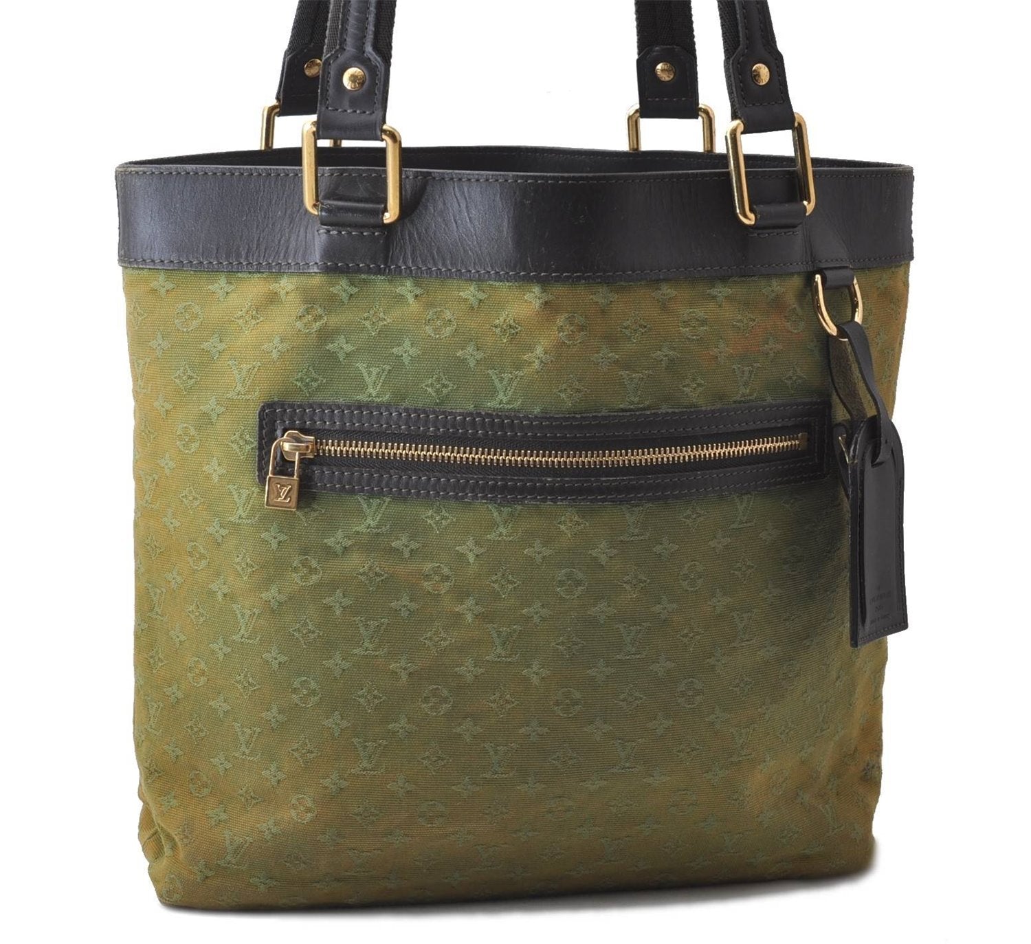 Auth Louis Vuitton Monogram Mini Lucille GM Hand Tote Bag M92681 Green LV 0579D