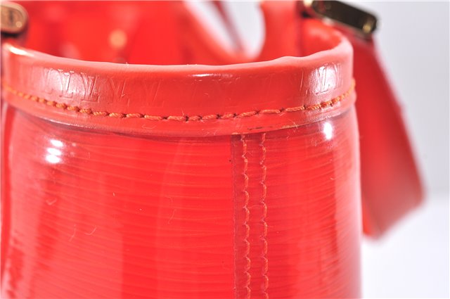 Authentic Louis Vuitton Epi Plage Mini Lagoon Bay Tote Bag M92262 Orange 0581E