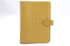 Authentic CHANEL Caviar Skin Organizer Notebook Cover Yellow 0582D