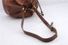 Authentic Burberrys Vintage Leather Shoulder Cross Body Bag Purse Brown 0588D