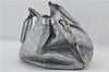 Authentic GUCCI Guccissima Sukey Tote Bag GG Leather 211944 Silver 0595F