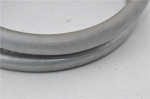 Authentic GUCCI Guccissima Sukey Tote Bag GG Leather 211944 Silver 0595F