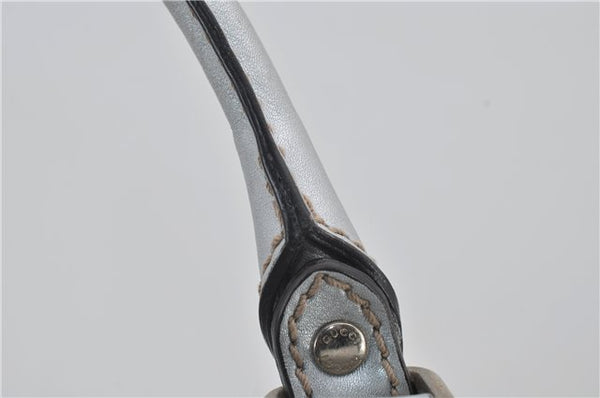 Authentic GUCCI Guccissima Sukey Tote Bag GG Leather 211944 Silver 0595F