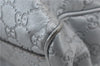 Authentic GUCCI Guccissima Sukey Tote Bag GG Leather 211944 Silver 0595F