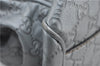 Authentic GUCCI Guccissima Sukey Tote Bag GG Leather 211944 Silver 0595F