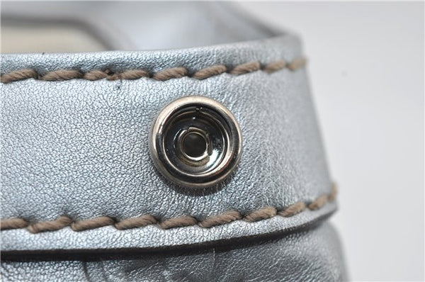 Authentic GUCCI Guccissima Sukey Tote Bag GG Leather 211944 Silver 0595F