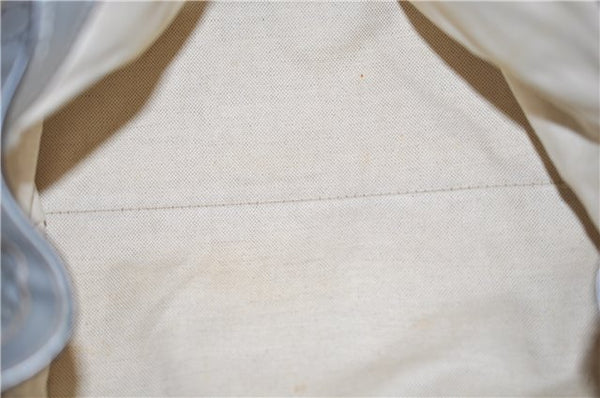 Authentic GUCCI Guccissima Sukey Tote Bag GG Leather 211944 Silver 0595F