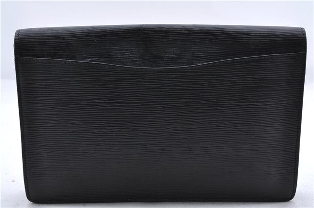 Authentic Louis Vuitton Epi Montaigne 27 Clutch Bag Black M52652 LV 0603D