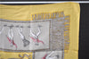 Authentic HERMES Carre 90 Scarf "PLAISIRS DU FROID" Silk Yellow 0606F