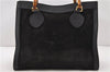 Authentic GUCCI Bamboo Hand Shoulder Bag Suede Leather 0020260 Black 0609D