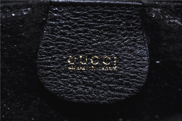 Authentic GUCCI Bamboo Hand Shoulder Bag Suede Leather 0020260 Black 0609D