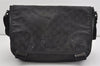 Authentic GUCCI Impreme Shoulder Crossbody Bag GG PVC Leather 201732 Black 0609I