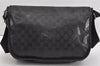 Authentic GUCCI Impreme Shoulder Crossbody Bag GG PVC Leather 201732 Black 0609I