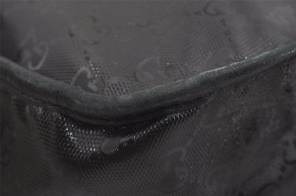 Authentic GUCCI Impreme Shoulder Crossbody Bag GG PVC Leather 201732 Black 0609I