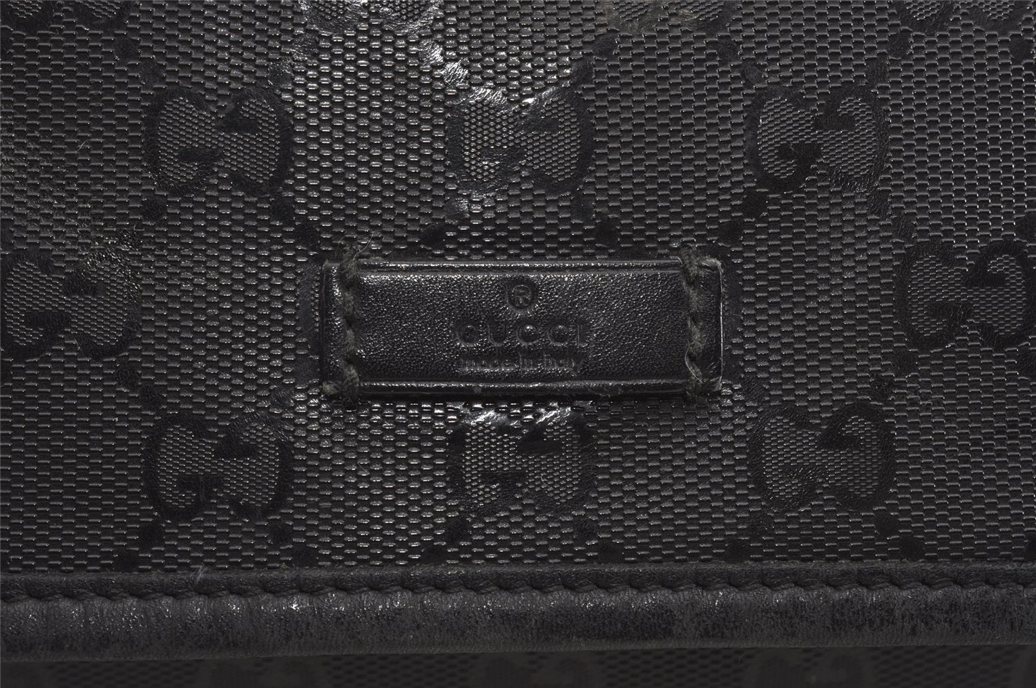 Authentic GUCCI Impreme Shoulder Crossbody Bag GG PVC Leather 201732 Black 0609I