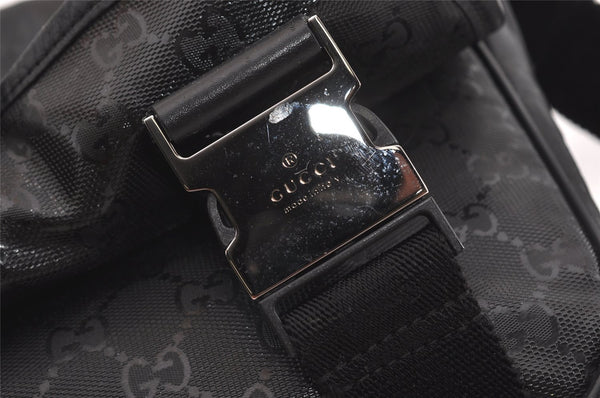 Authentic GUCCI Impreme Shoulder Crossbody Bag GG PVC Leather 201732 Black 0609I