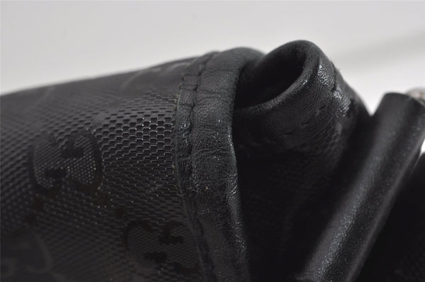 Authentic GUCCI Impreme Shoulder Crossbody Bag GG PVC Leather 201732 Black 0609I