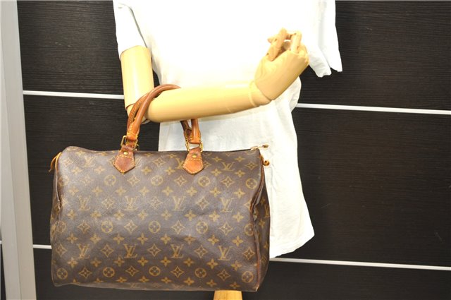 Authentic Louis Vuitton Monogram Speedy 35 Hand Bag M41524 LV 0610D