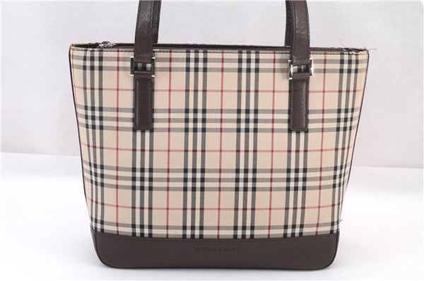 Authentic BURBERRY Nova Check Shoulder Tote Bag Purse Canvas Leather Brown 0615F