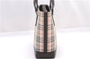 Authentic BURBERRY Nova Check Shoulder Tote Bag Purse Canvas Leather Brown 0615F