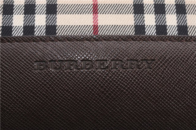 Authentic BURBERRY Nova Check Shoulder Tote Bag Purse Canvas Leather Brown 0615F