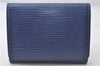 Auth Louis Vuitton Epi Enveloppe Carte De Visit Business Card Case Blue 0617D