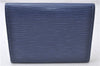 Auth Louis Vuitton Epi Enveloppe Carte De Visit Business Card Case Blue 0617D