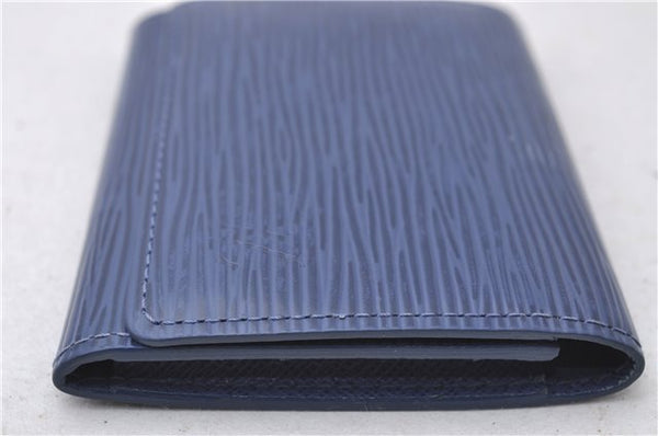 Auth Louis Vuitton Epi Enveloppe Carte De Visit Business Card Case Blue 0617D